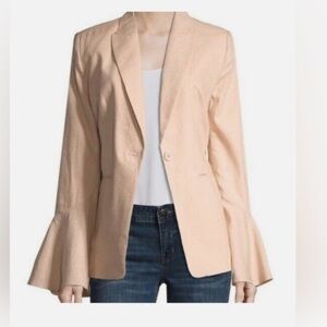 FREE PEOPLE Flared Sleeve Blazer In Rose linen blend size XS